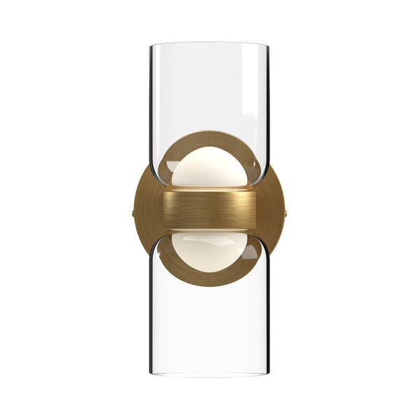 Kestrel 11" LED Wall Sconce, Brushed Gold/Clear