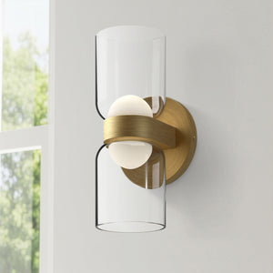Kestrel 11" LED Wall Sconce, Brushed Gold/Clear