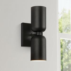 Sycamore 12" Two-Light Wall Sconce, Black