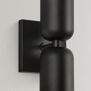 Sycamore 12" Two-Light Wall Sconce, Black