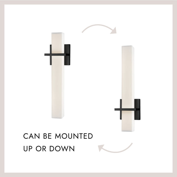 Bridge 18" LED Wall Sconce, Black