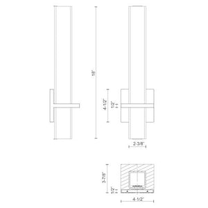 Bridge 18" LED Wall Sconce, Chrome