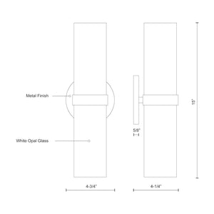 Serra 15" LED Wall Sconce, Brushed Nickel
