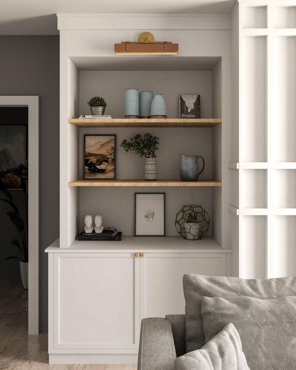 Tribeca 20" LED Vanity Wall Sconce, Vintage Brass/Cognac Leather