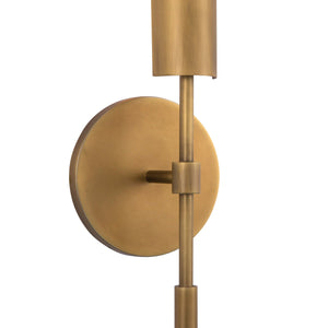 LeVasseur 2" LED Vanity Wall Sconce, Metal Shade/Vintage Brass