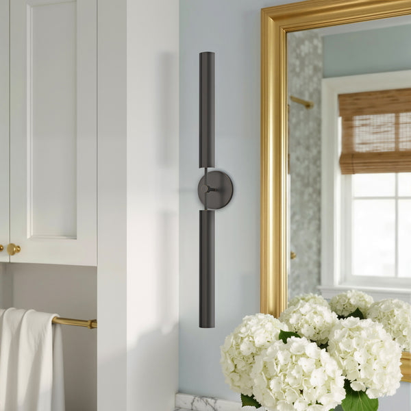 LeVasseur 35" Two-Light LED Vanit Wall Sconce, Metal Shade/Urban Bronze