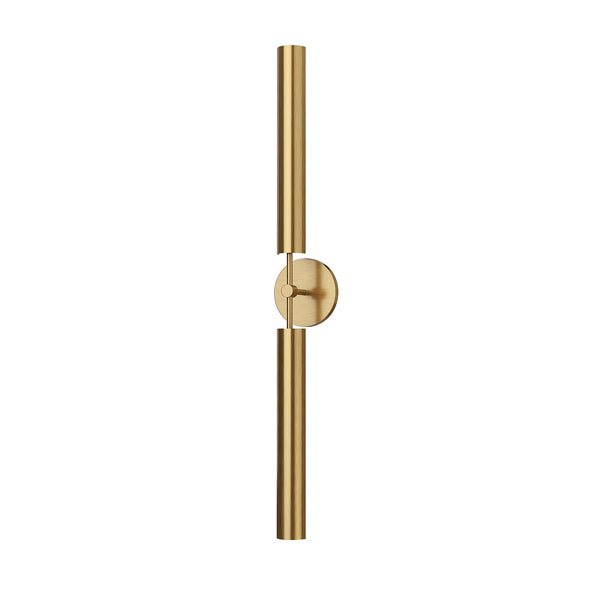 LeVasseur Two-Light LED Vanit Wall Sconce, Metal Shade/Vintage Brass
