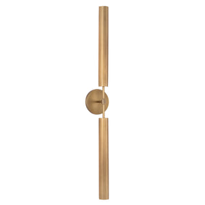LeVasseur 2" Two-Light LED Wall/Vanity Light, Metal Shade/Vintage Brass
