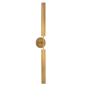 LeVasseur 2" Two-Light LED Wall/Vanity Light, Metal Shade/Vintage Brass