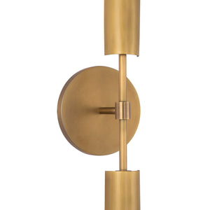LeVasseur 2" Two-Light LED Wall/Vanity Light, Metal Shade/Vintage Brass