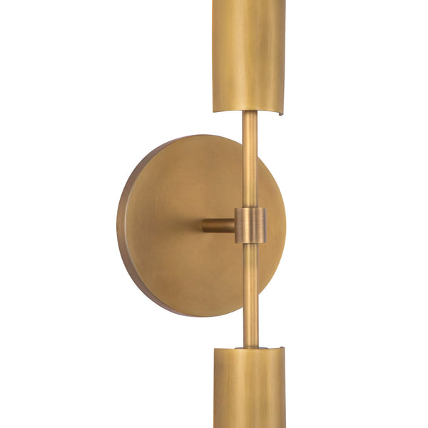 LeVasseur 35" Two-Light LED Vanit Wall Sconce, Metal Shade/Vintage Brass