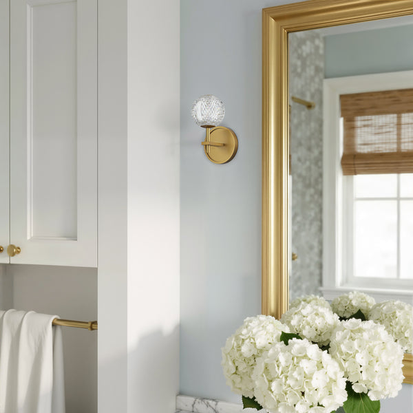 Cassia Vanity-style 5" Wall Light, Natural Brass