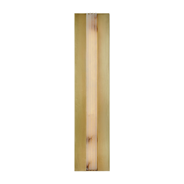 Solenne Vanity-style 23" Wall Light, Vintage Brass/Alabaster