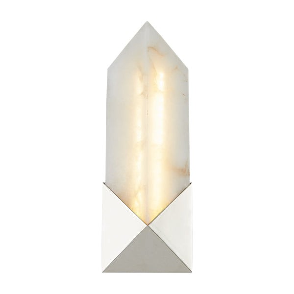 Regulus Vanity-style 12" Wall Light, Polished Nickel/Alabaster