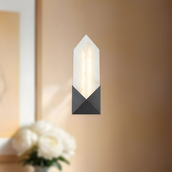 Regulus Vanity-style 12" Wall Light, Urban Bronze/Alabaster