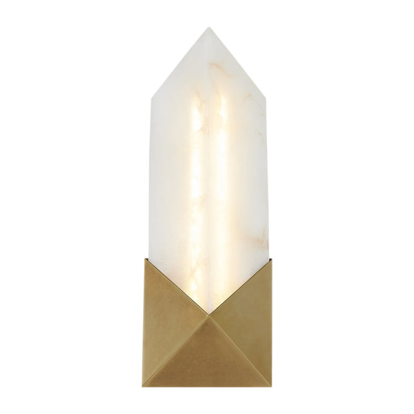 Regulus Vanity-style 12" Wall Light, Vintage Brass/Alabaster