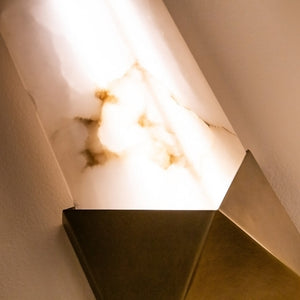 Regulus 12" Wall/Vanity Light, Vintage Brass/Alabaster