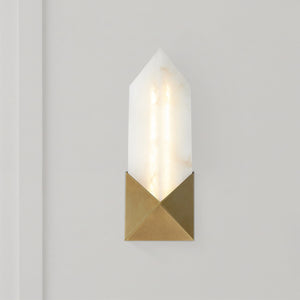 Regulus 12" Wall/Vanity Light, Vintage Brass/Alabaster