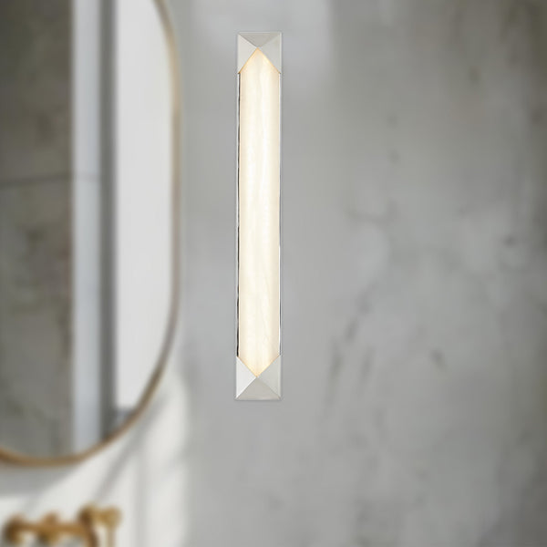 Regulus Vanity-style 25" Wall Light, Polished Nickel/Alabaster