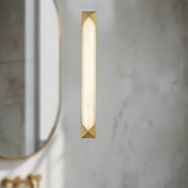 Regulus Vanity-style 25" Wall Light, Vintage Brass/Alabaster