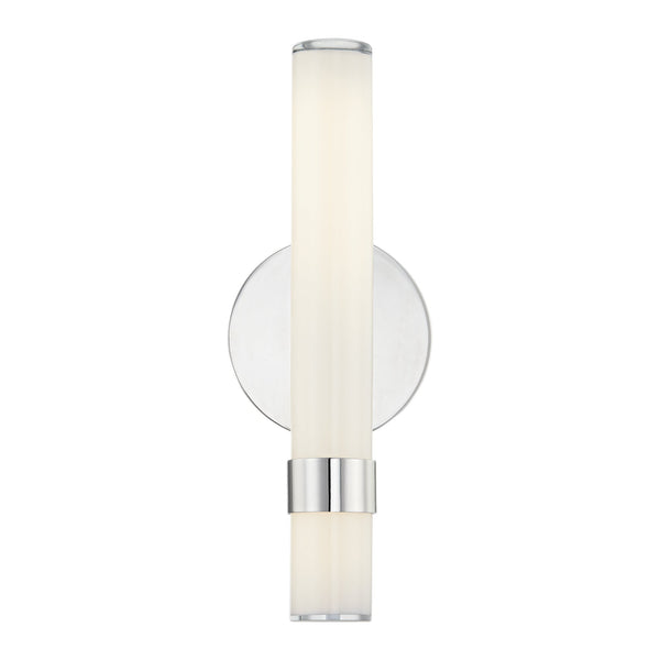 Mercer Vanity-style 14" Wall Light, Polished Nickel/Glossy Opal