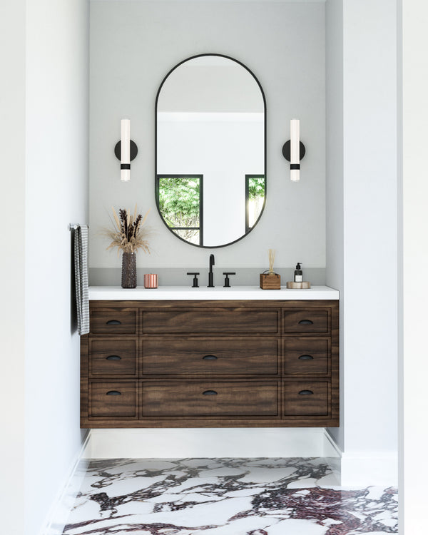 Mercer Vanity-style 14" Wall Light, Urban Bronze/Glossy Opal