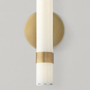 Mercer 14" Wall/Vanity Light, Vintage Brass/Glossy Opal