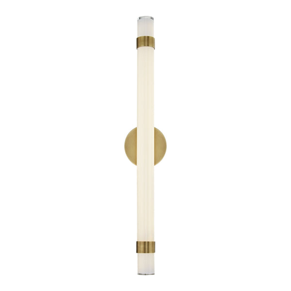 Mercer Vanity-style 30" Wall Light, Vintage Brass/Glossy Opal