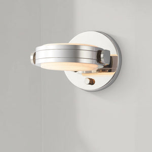 Comstock 7" LED Wall Light, Polished Nickel/Alabaster