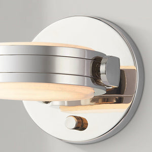 Comstock 7" LED Wall Light, Polished Nickel/Alabaster