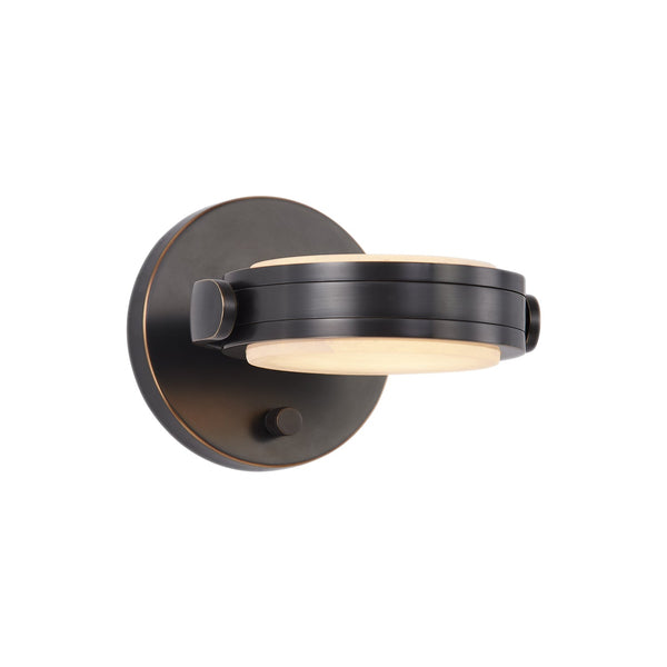 Brio Pivot 6" LED Wall Light, Urban Bronze/Alabaster