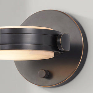 Comstock 7" LED Wall Light, Urban Bronze/Alabaster