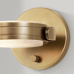 Comstock 7" LED Wall Light, Vintage Brass/Alabaster