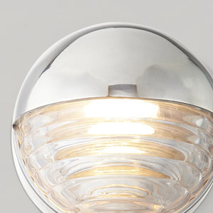 Graham 6" LED Wall Light, Polished Nickel/Ribbed Glass