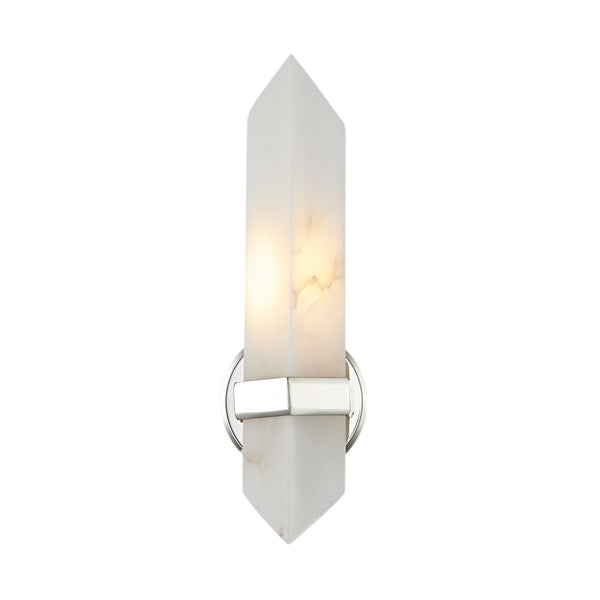 Aster 5" One-Light Wall Light, Polished Nickel/Alabaster