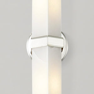 Aster 3" Two-Light Wall Light, Polished Nickel/Alabaster