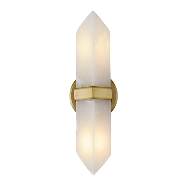 Aster 15" Two-Light Wall Light, Vintage Brass/Alabaster