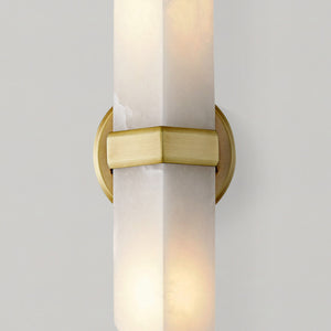 Aster 3" Two-Light Wall Light, Vintage Brass/Alabaster