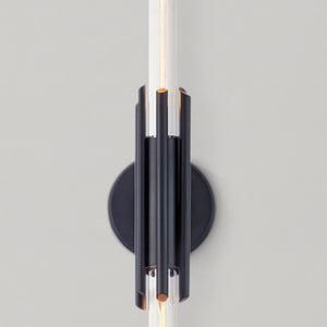 Axis 2" Two-Light Wall Light, Matte Black