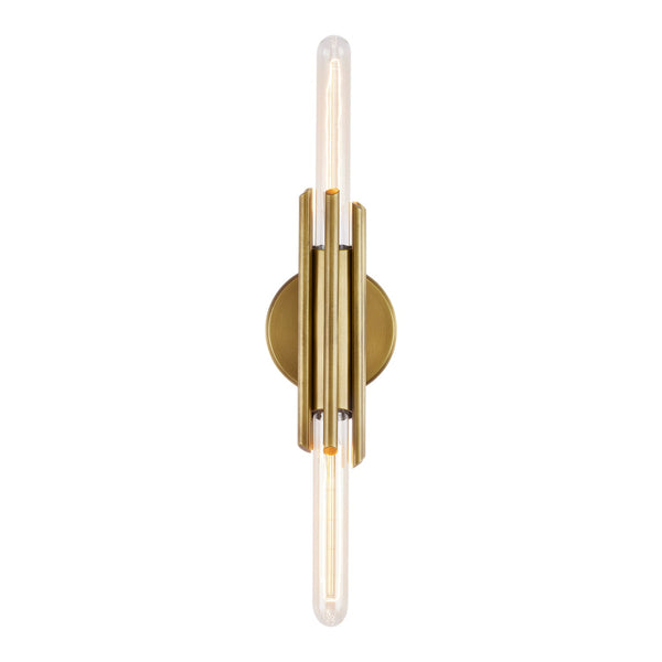 Axis 11" Two-Light Wall Light, Vintage Brass