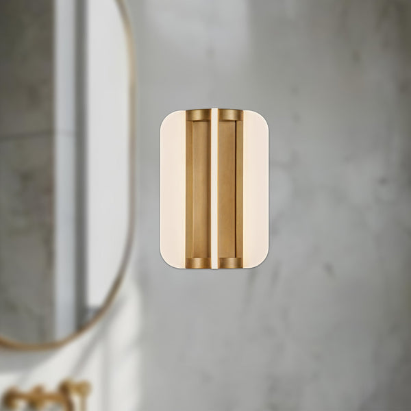 Trace 10" LED Wall Light, Vintage Brass
