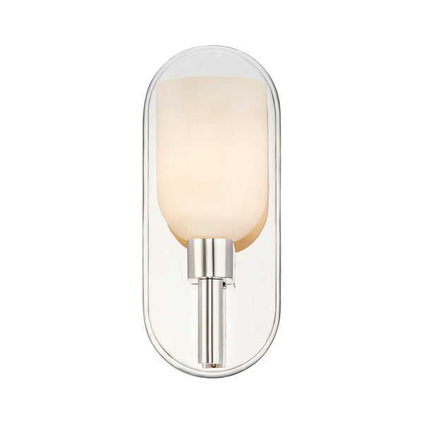Muse 9" One-Light Wall Light, Polished Nickel/Alabaster