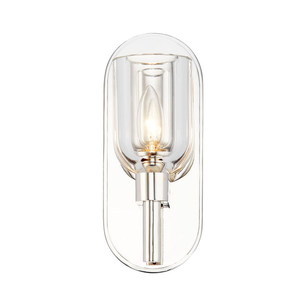 Muse 9" One-Light Wall Light, Clear Crystal/Polished Nickel