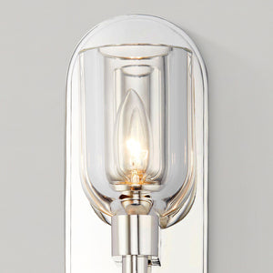 Muse 9" One-Light Wall Light, Clear Crystal/Polished Nickel
