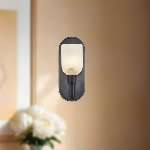 Muse 9" One-Light Wall Light, Urban Bronze/Alabaster