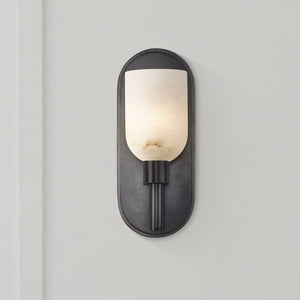 Muse 9" One-Light Wall Light, Urban Bronze/Alabaster