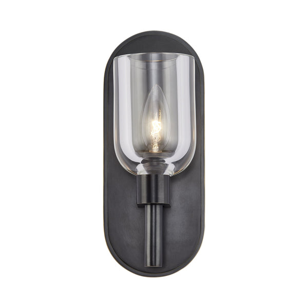 Muse 9" One-Light Wall Light, Clear Crystal/Urban Bronze