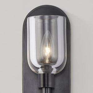 Muse 9" One-Light Wall Light, Clear Crystal/Urban Bronze