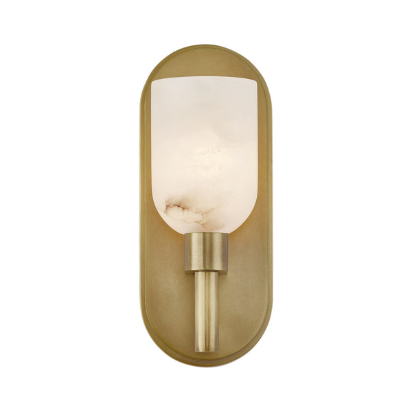 Muse 9" One-Light Wall Light, Vintage Brass/Alabaster