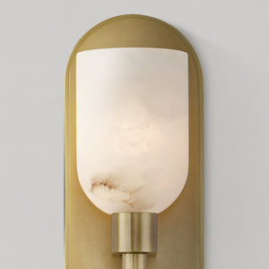Muse 9" One-Light Wall Light, Vintage Brass/Alabaster